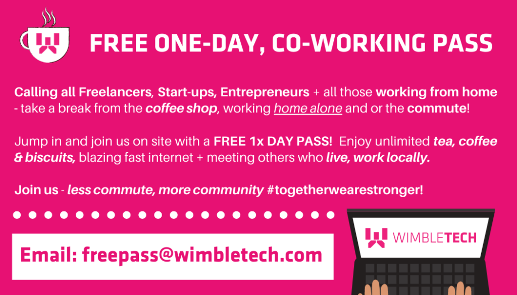 Wimbletech-flexible-workspace-Wimbledon- free-one-day-pass