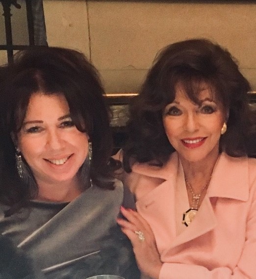 Karen with fellow Vice-President Dame Joan Collins, who has supported us for 20 years