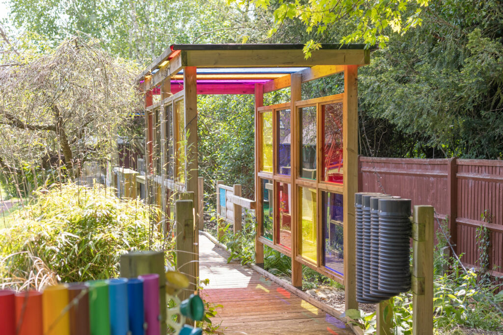 Adapted play equipment and sensory trails in Christopher's garden