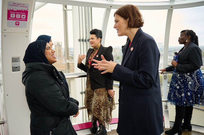 Broadcaster Elizabeth Day speed mentoring local pupils on the lastminute.com London Eye at the WOW Girls Festival on International Day of the Girl. Photo by RUBY LDN