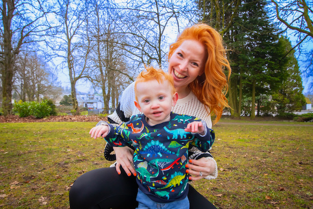 Jessica McAndrew and her son