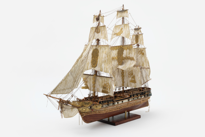 Hew Locke-Armada-Boat-Wood-fabric-metal-plastic-and-mixed media-darling-magazine-uk-british-museum