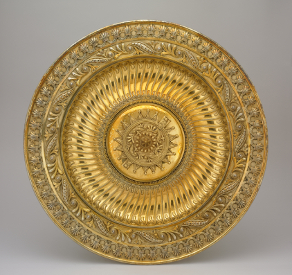 Silver-gilt-dish-set-with gold-pendant-The Trustees-of-the-British Museum-darling-magazine-uk-british-museum